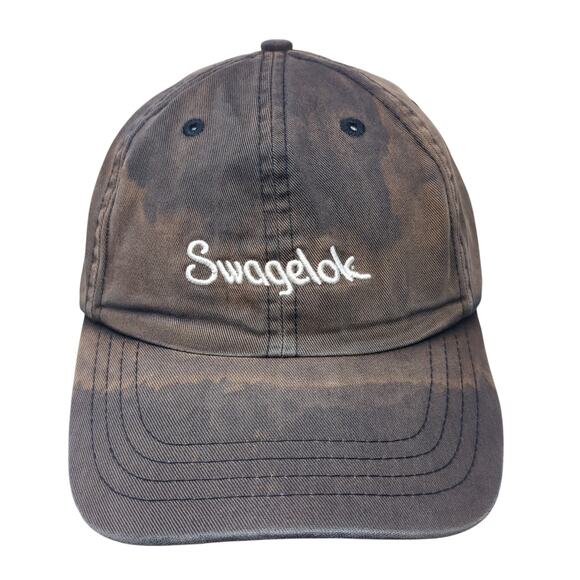 Swagelok Slideback Baseball Cap Black One Size Adjustable Embroidered Cotton - Picture 1 of 9